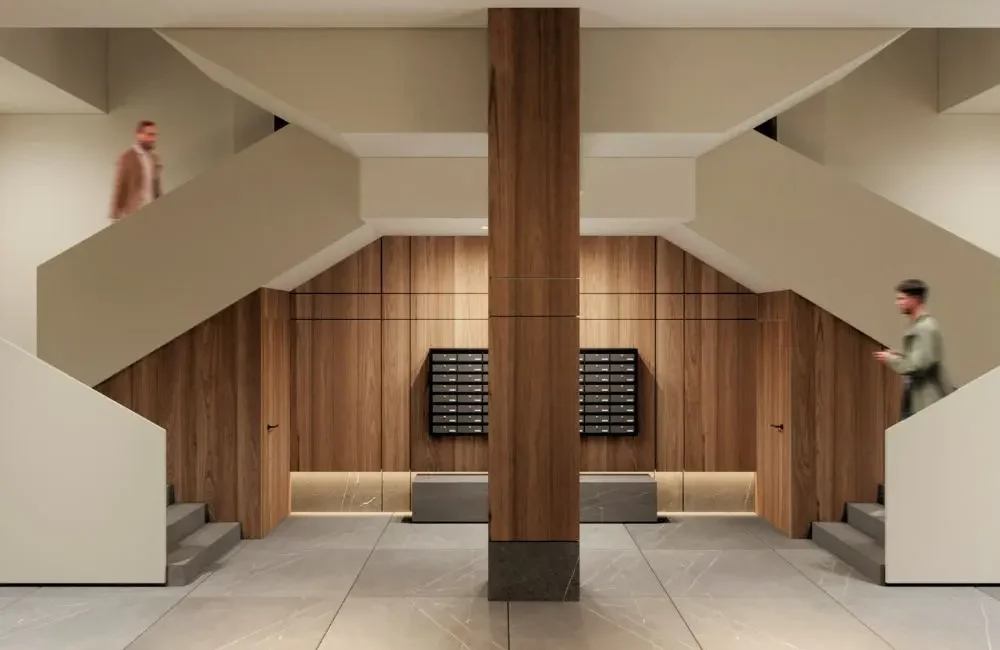 Proyecto de arquitectura residencial | Hall edificio 1