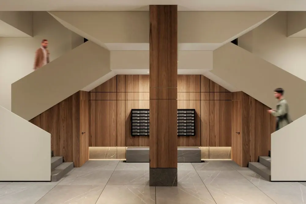 Proyecto de arquitectura residencial | Hall edificio 1