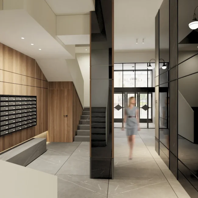Proyecto de interiorismo en viviendas - Hall Edificio 3